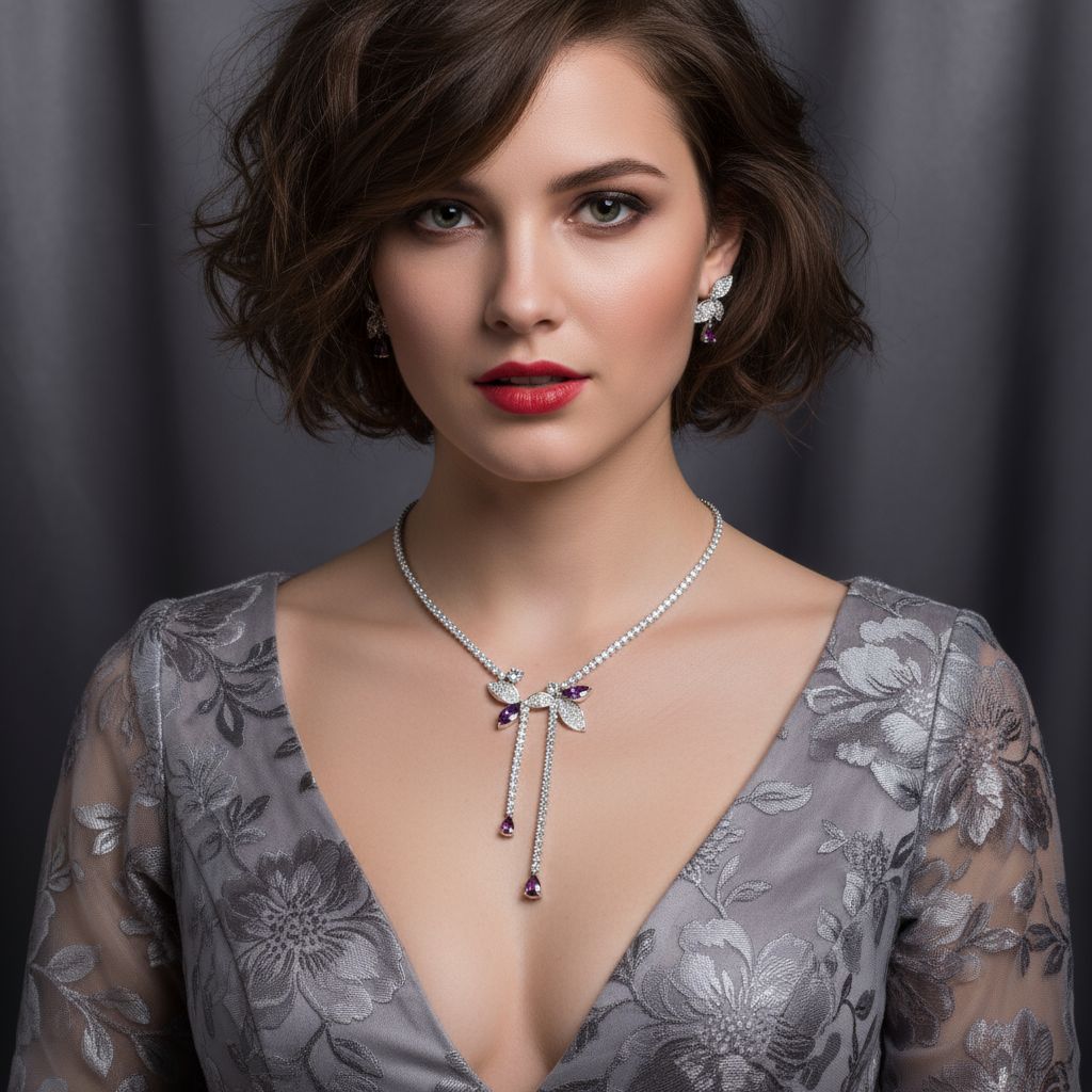 pendant for bride with zircon