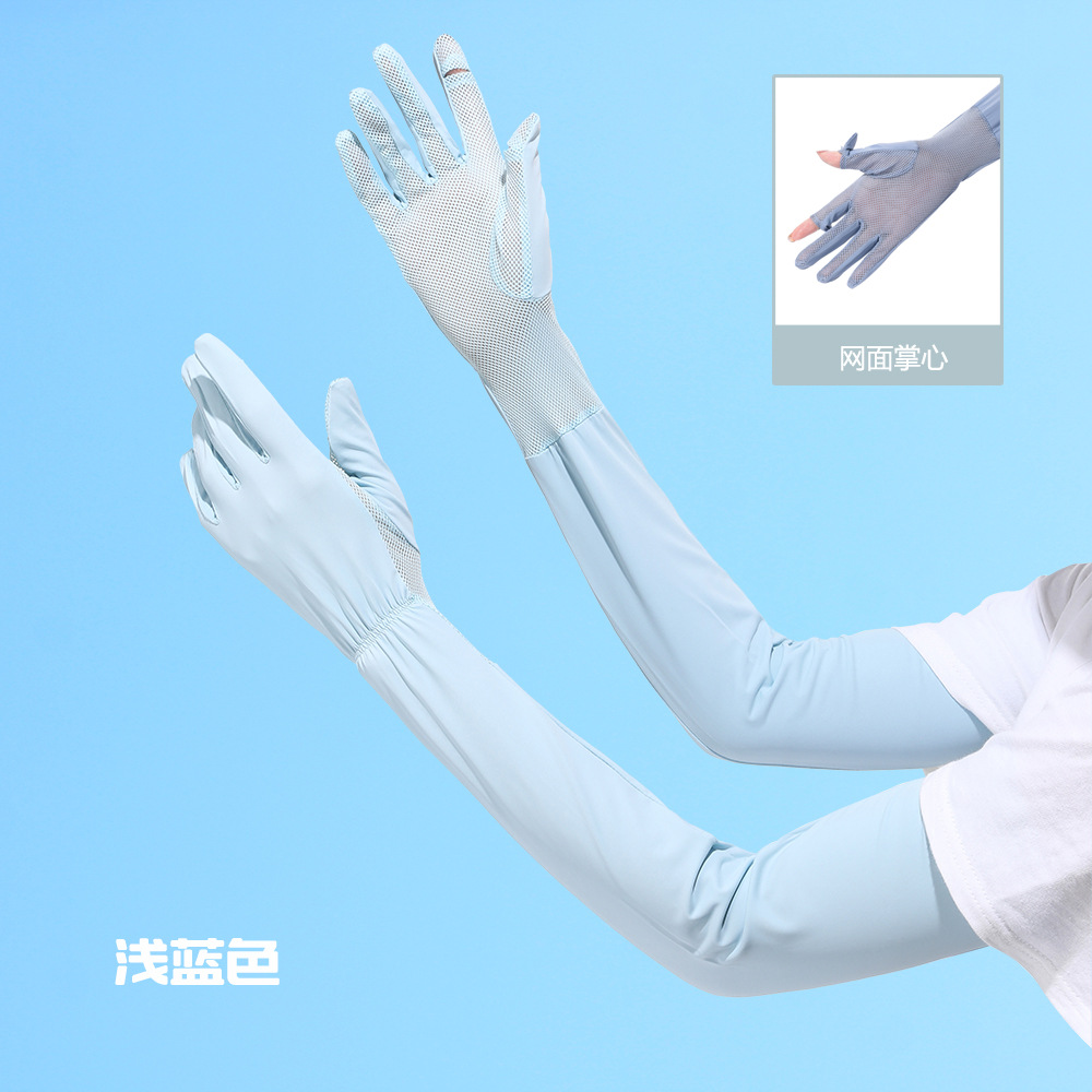 Verano hielo seda protección sol manga de las mujeres alta elástico no apretado ligero transpirable conducción al aire libre protección UV brazo