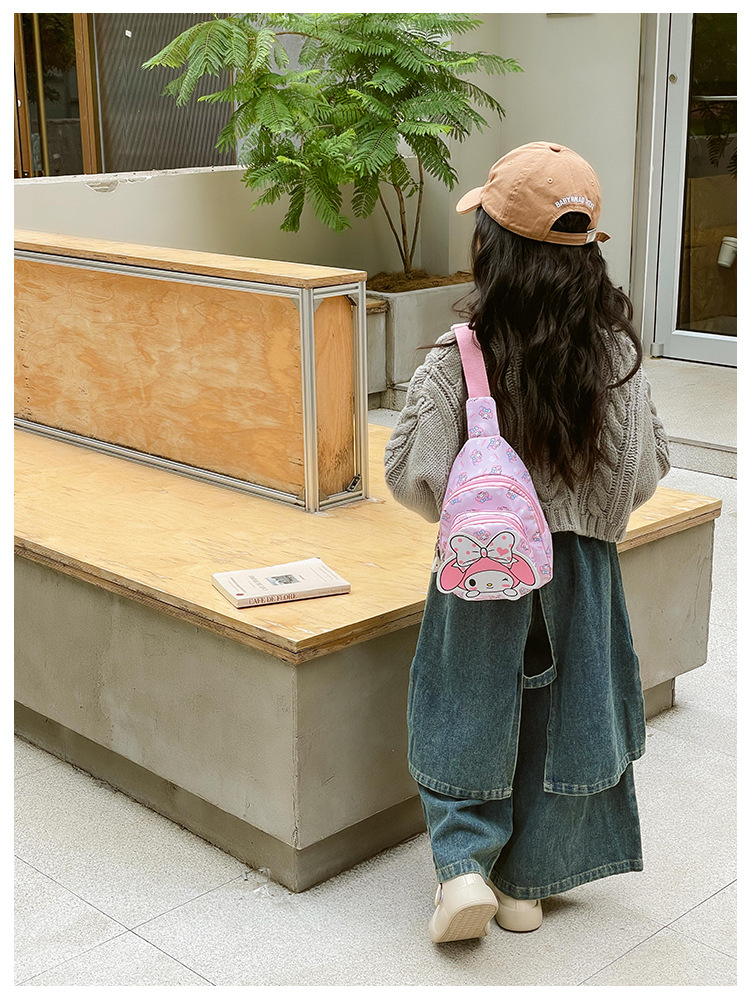 Wholesale new cross-border small-sized children's chest bags with double zippers and large capacity, cute single-shoulder bags for boys and girls in kindergartens undefined