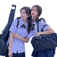泰国校服泰式jk衬衫附中学院风制服春短袖学生毕业运动会班服套装