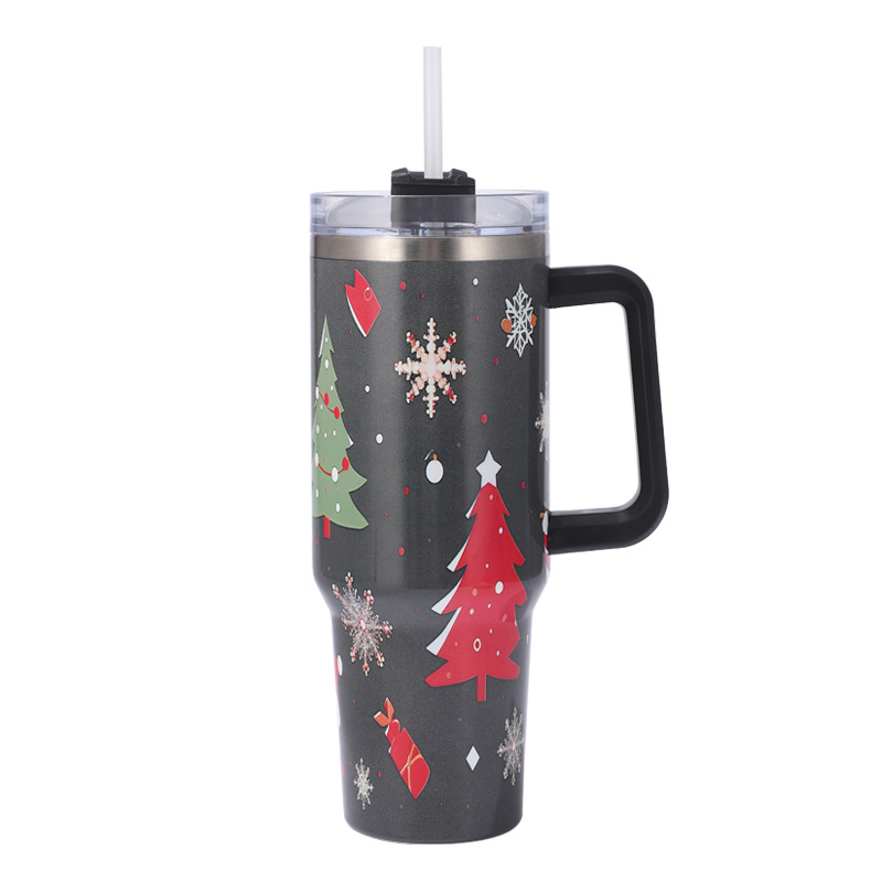 Transfronterizo Amazon 40Oz Coche Taza 304 taza de vacío de acero inoxidable de gran capacidad de coche Calentador de hielo de paja Fría Taza