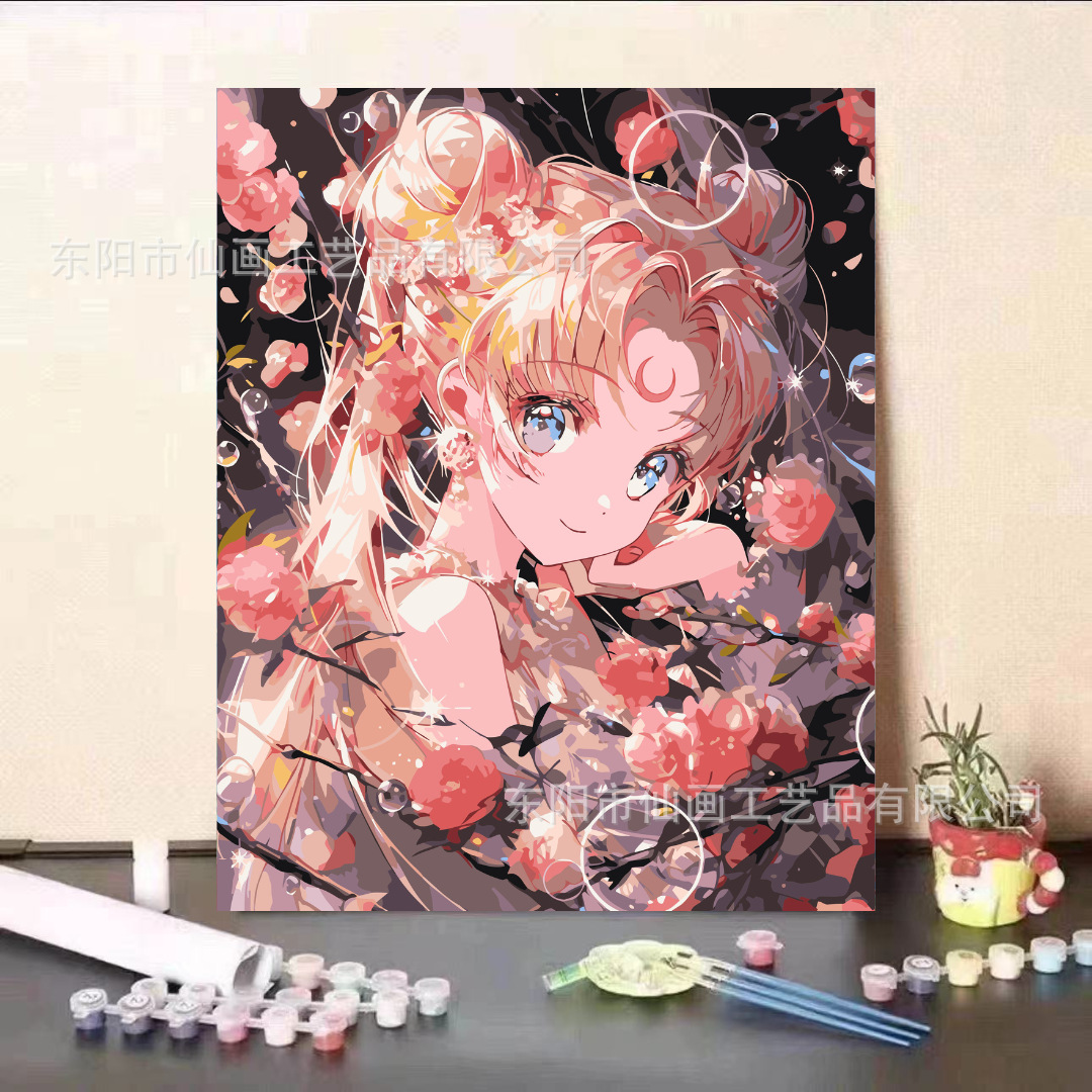 Guardia dulce serie de animación de pintura al óleo digital DIY moderna minimalista para niños fábricas de pintura al óleo de relleno al por mayor