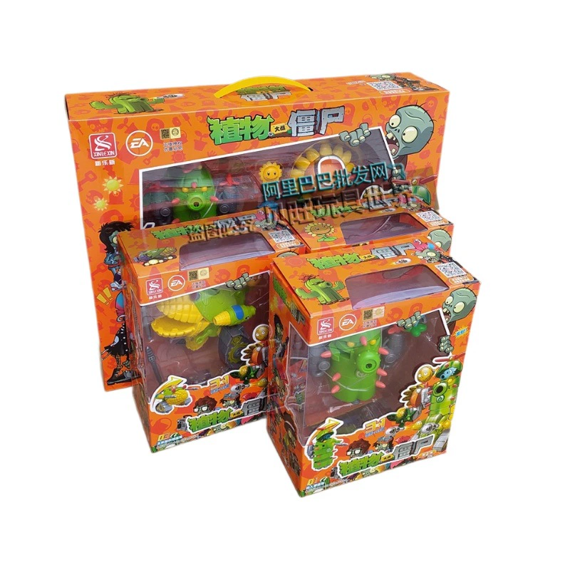 Цветная игра Робот-трансформер в стиле Plants vs. Zombies, игрушка, собранный робот, зерна кукурузы, кактус, подсолнух, подарок на день рождения