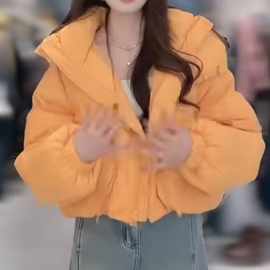 25132婕妤秀连帽短款女装冬季新款时尚洋气小个子外套