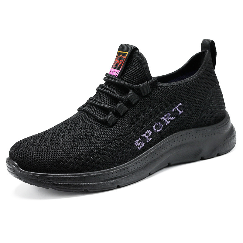 Zapatos de mujer 2024 primavera nuevos zapatos de mujer de comercio exterior zapatos individuales transfronterizos de poliuretano Flyknit zapatos deportivos casuales fabricante de zapatos de mujer