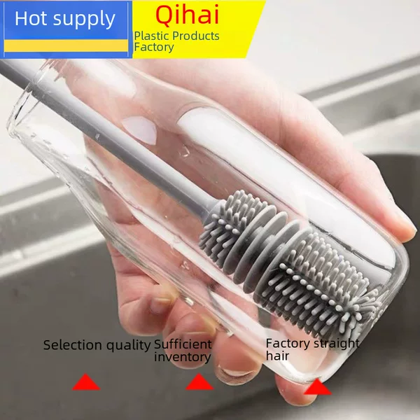 Silicone Cup Brush Cup Artifact Cup Brush No Dead Angle Household Long Handle Silicone Milk Bottle Thermos Brush Cup Artifact