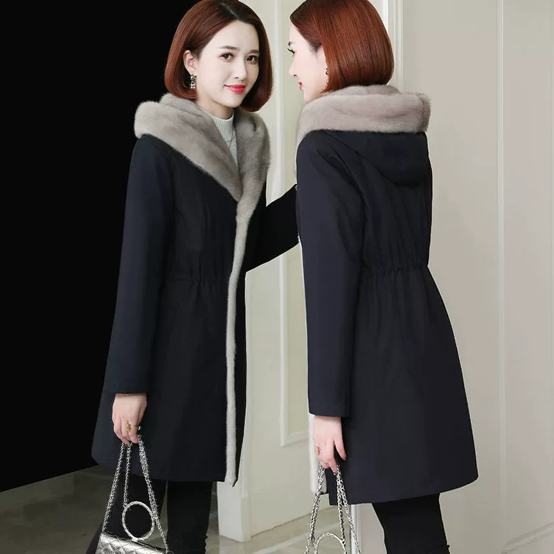 Winter down jacket, long liner, city style