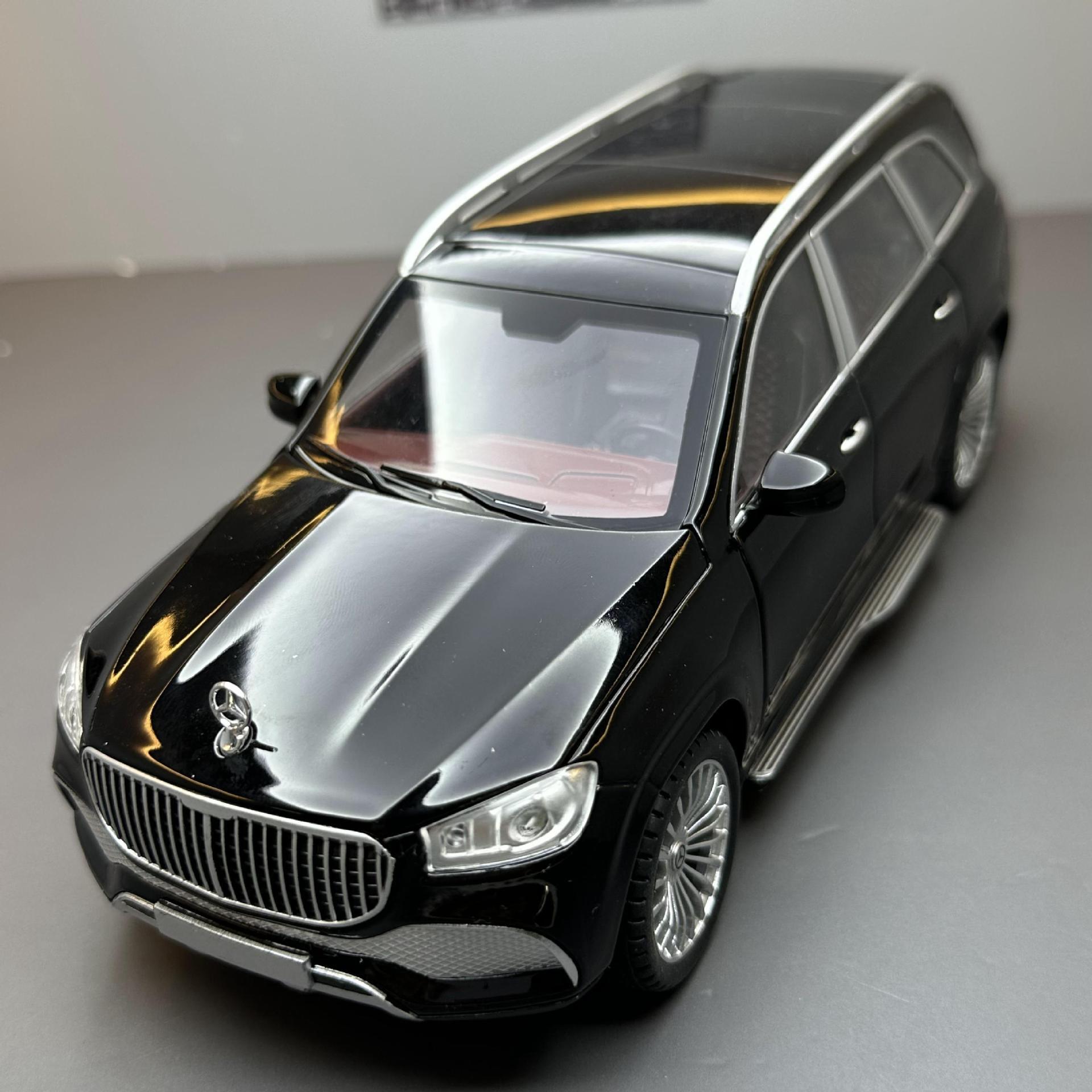 Modelo de coche de aleación de simulación Chimei 1:24 Maybach GLS600 con sonido y luz deslizante juguete todoterreno modelo de vehículo adornos