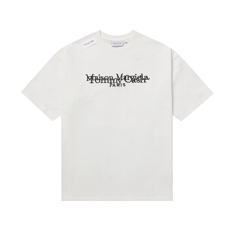 Maison Margiela 24SS коллекция MM6 цифровой узор круглый вырез мужской и женский модный бренд укороченный рукав футболка серия