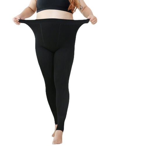 Autumn and winter extra large size bare leg artifact 230 pounds fat MM thickened translucent stewardess gray plus fat enlarged bottoming pantyhose