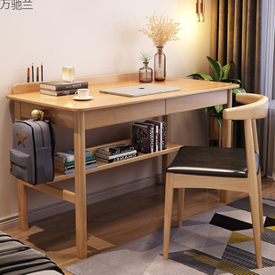 Nordic Ins Style Solid Wood Desk Simple Home Learning Writing Desk for Primary and Secondary School Students Bedroom Desktop Computer Table