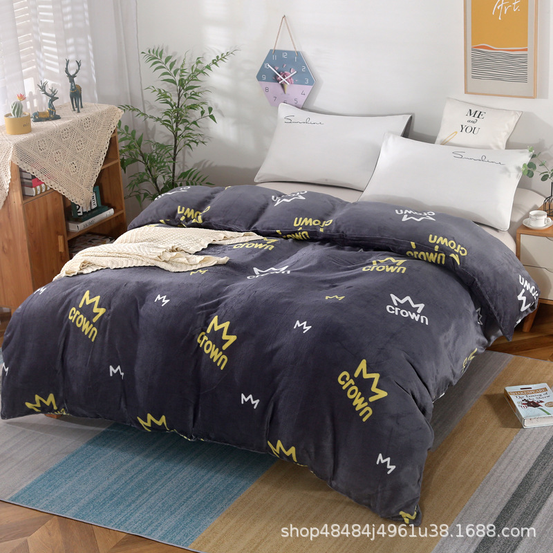 Flange edredón más edredón cubierta doble una sola pieza de lana de coral de doble cara de lana de invierno