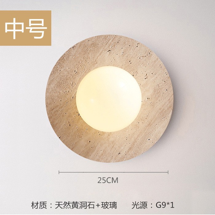 Residencias pasillo lámpara de pared faro de lámpara de pared redonda ovalada dormitorio de fondo de piedra de la villa amarilla cabecera de cama japonesa