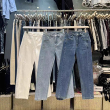 FSY梵思羽白色小脚牛仔裤女2025新款高腰修身显瘦弹力紧身铅笔裤