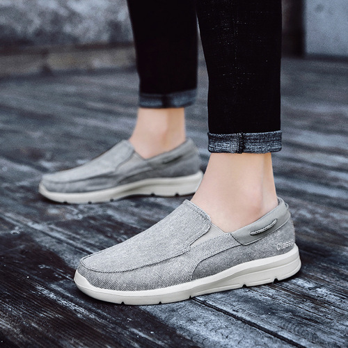 New large size canvas loafers, ultra-light sailing shoes, flat casual shoes, men's slip-on cloth shoes, best selling on Amazon