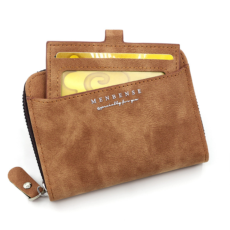 Menbense nuevos hombres de la cartera color sólido helado negocio corto embrague monedero tarjeta dibujo bolsa cremallera