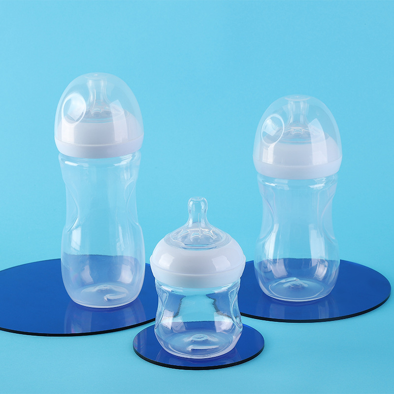 Бутылочка для кормления для новорожденных, детское моющее средство для бутылочек, силикагелевая соска, широкое горлышко, защита при падении, против вздутия живота