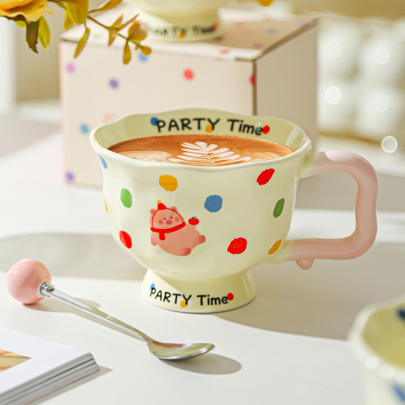 Taza de cerámica de moda creativa Regalo de oficina Taza para el hogar Taza de café Taza de agua Taza de desayuno Feliz cumpleaños