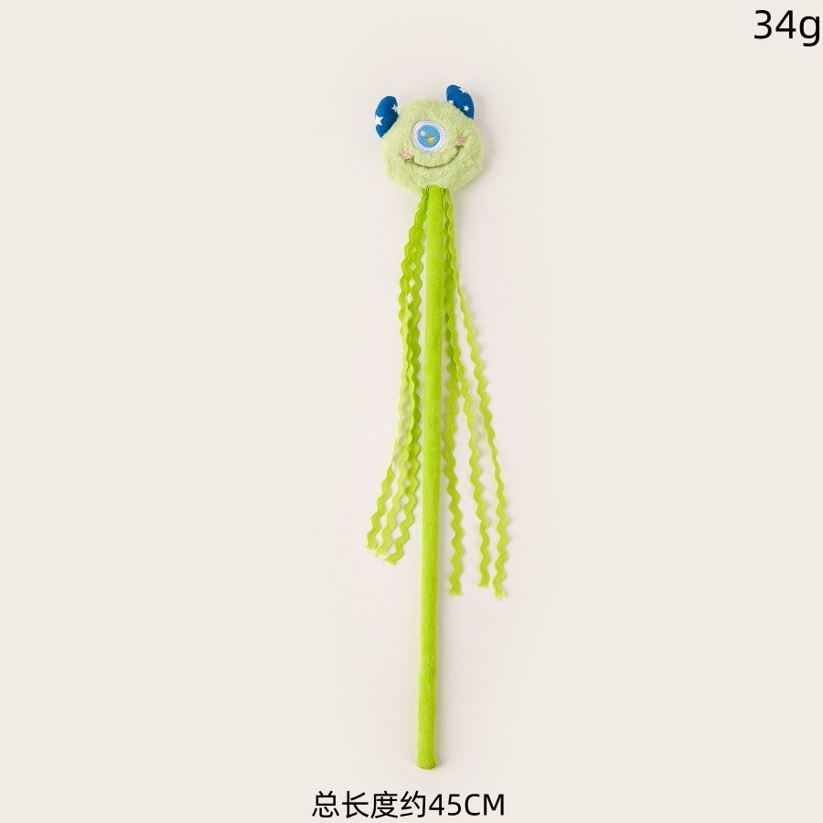 초록색 외계인 고양이 놀이 막대