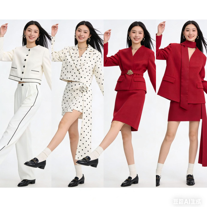 Cross-Border Foreign Trade Spring New Style Elegant Casual Double-Breasted Slim-Fit Blazer + Mini Skirt Commuter Suit Set