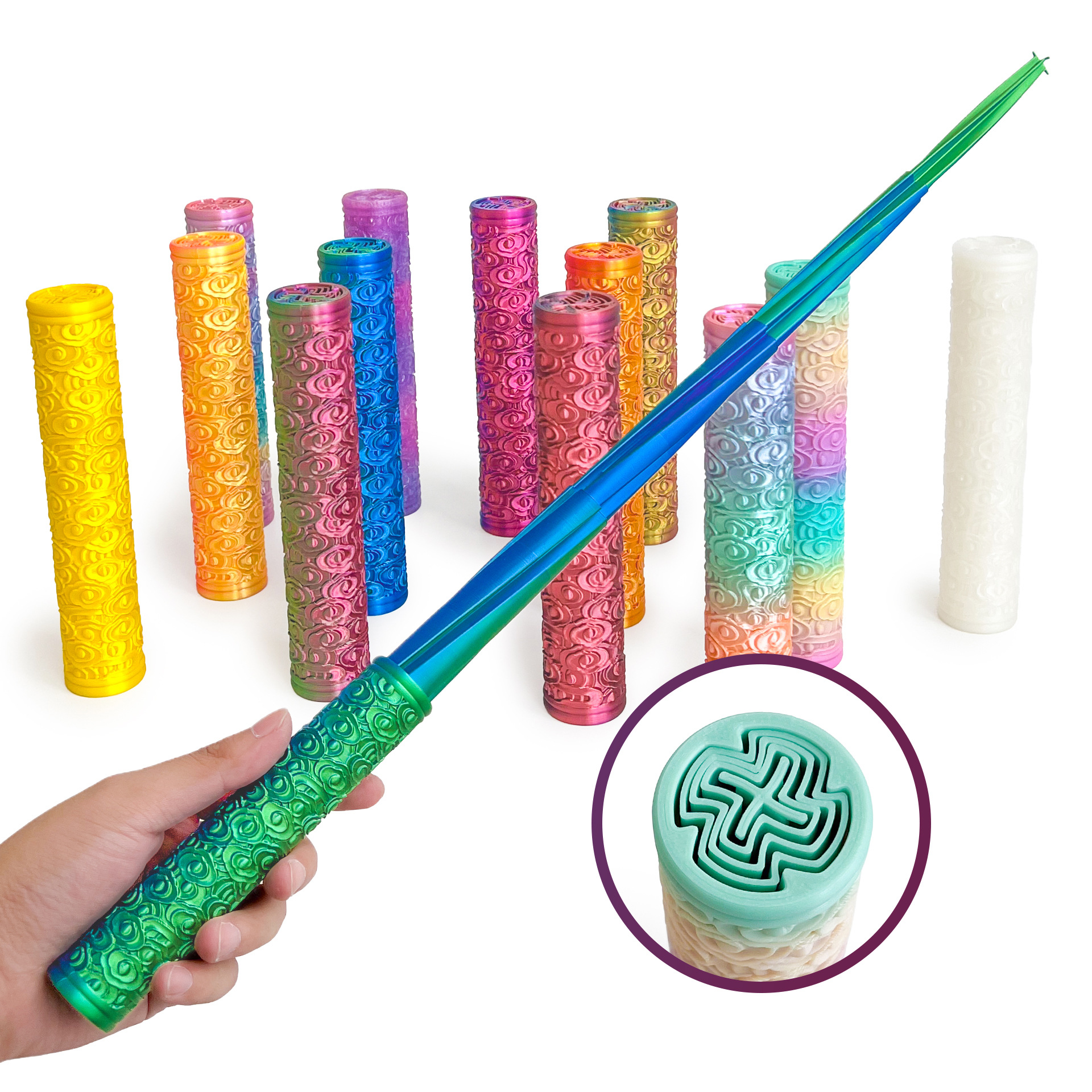 3D打印跨境爆款祥云伸缩剑中式图腾摆件解压网红儿童新款创意玩具