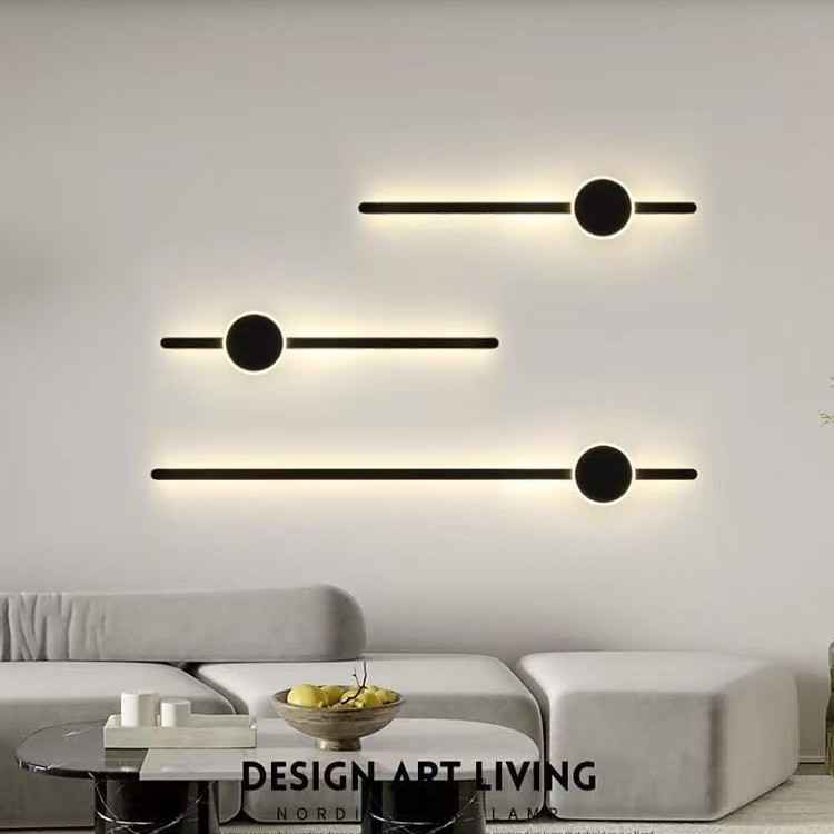 Luz de pared de pared moderna minimalista estilo minimalista pared de fondo creativa barra larga LED dormitorio cabecera de cama