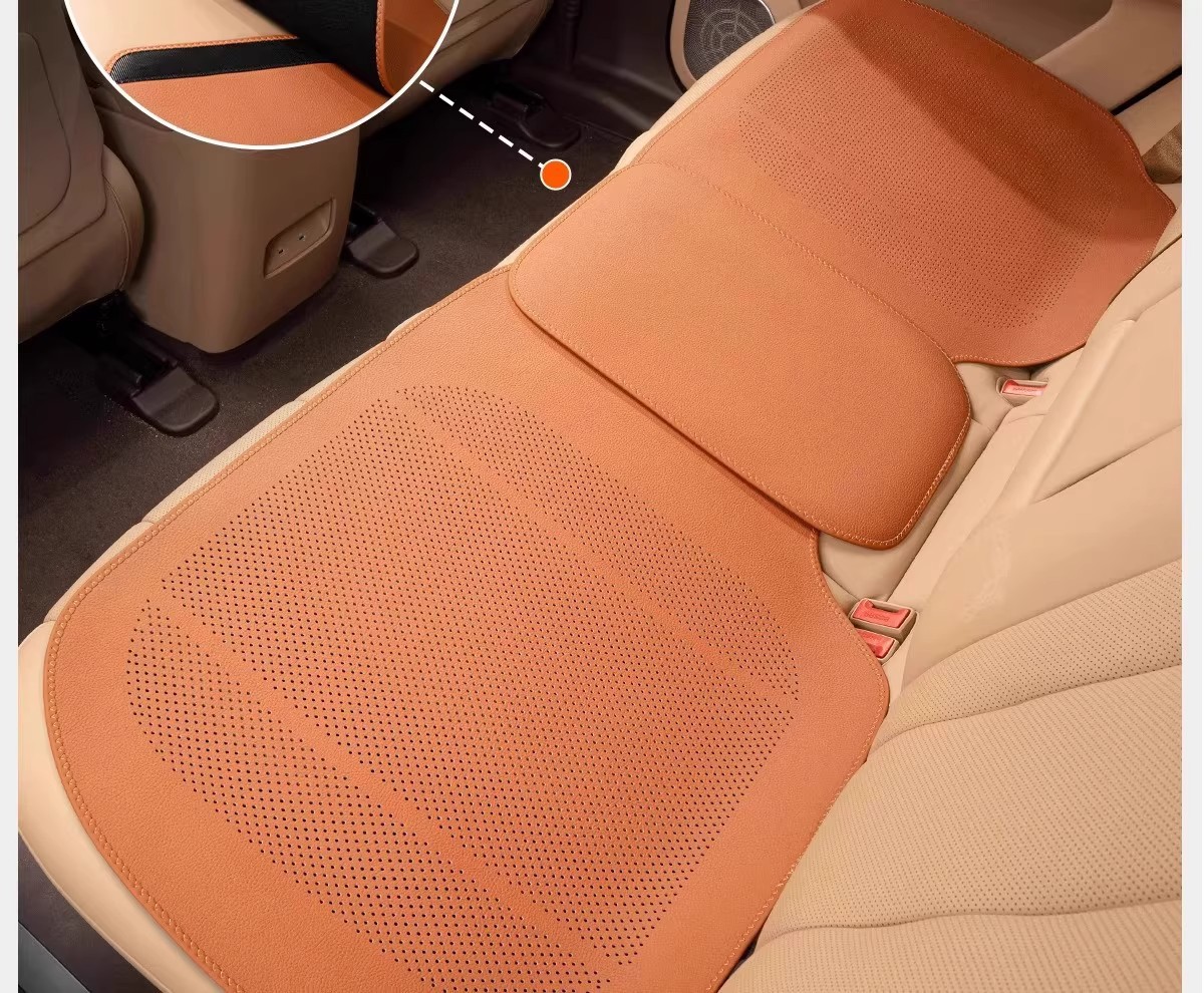 New full-cover car seat cushion made of perforated Nappa leather, high-end car seat pad, suitable for all seasons, front and rear seat cushion