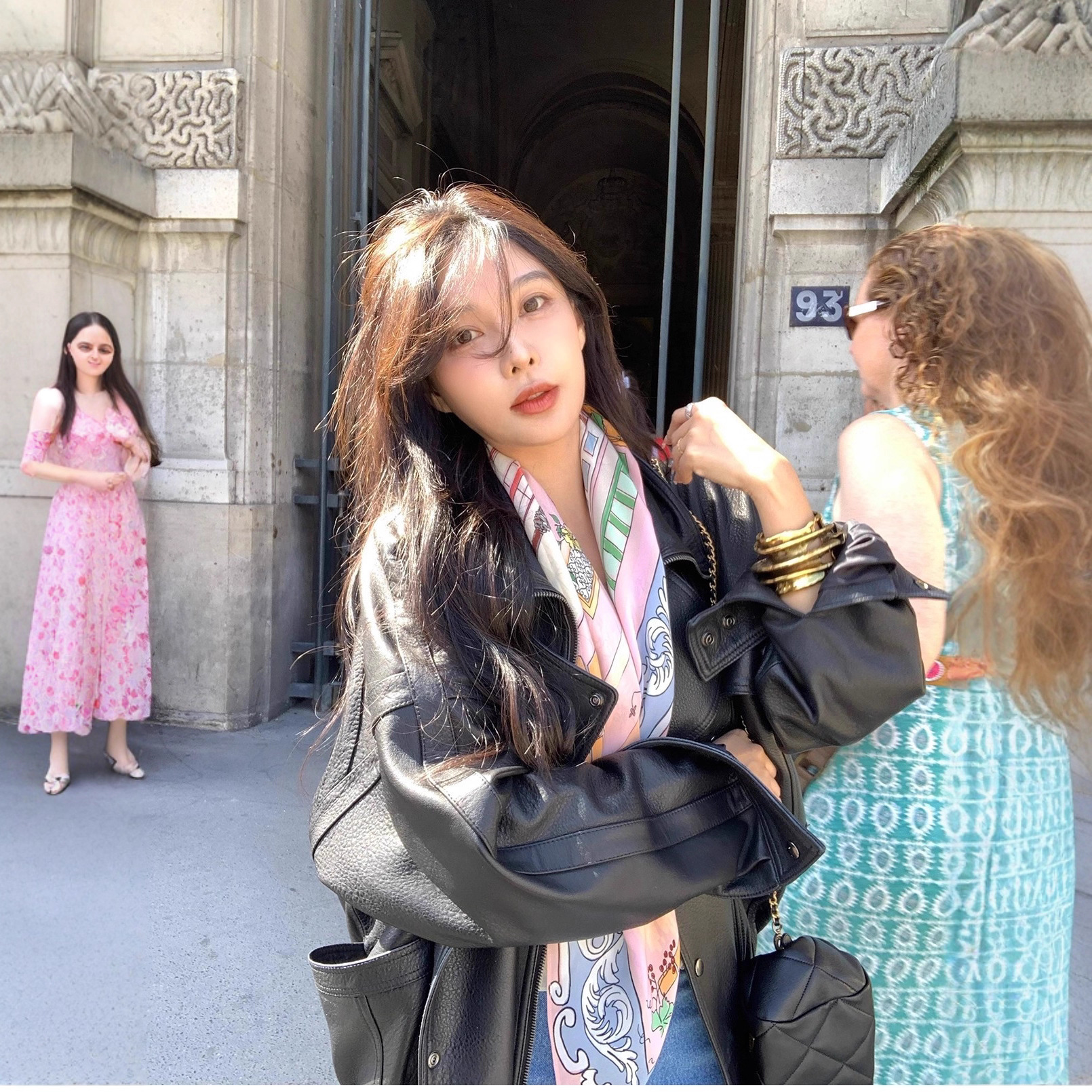 [Same as Rose] Motorcycle Genuine Leather Goatskin Jacket with Stand-Up Lapel Black Foam Leather Jacket for Women Autumn and Winter