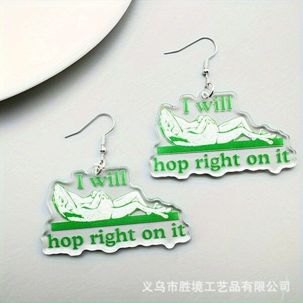 transparent acrylic creative fashionable earrings with letters