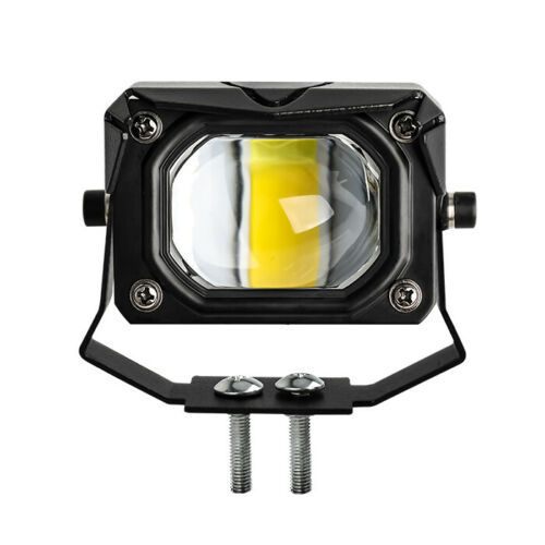 Nuevo amarillo y blanco de dos colores LED láser spotlight pequeño cañón de acero U9 faro de motocicleta eléctrica lente de ojo de pez lámpara externa