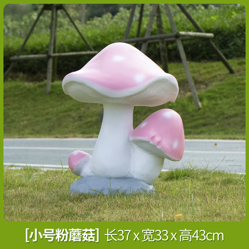 Parque Bosque Simulación Mushroom Escultura Decoración de jardín Patio Decoración de conejo Césped FRP Animales Escenografía