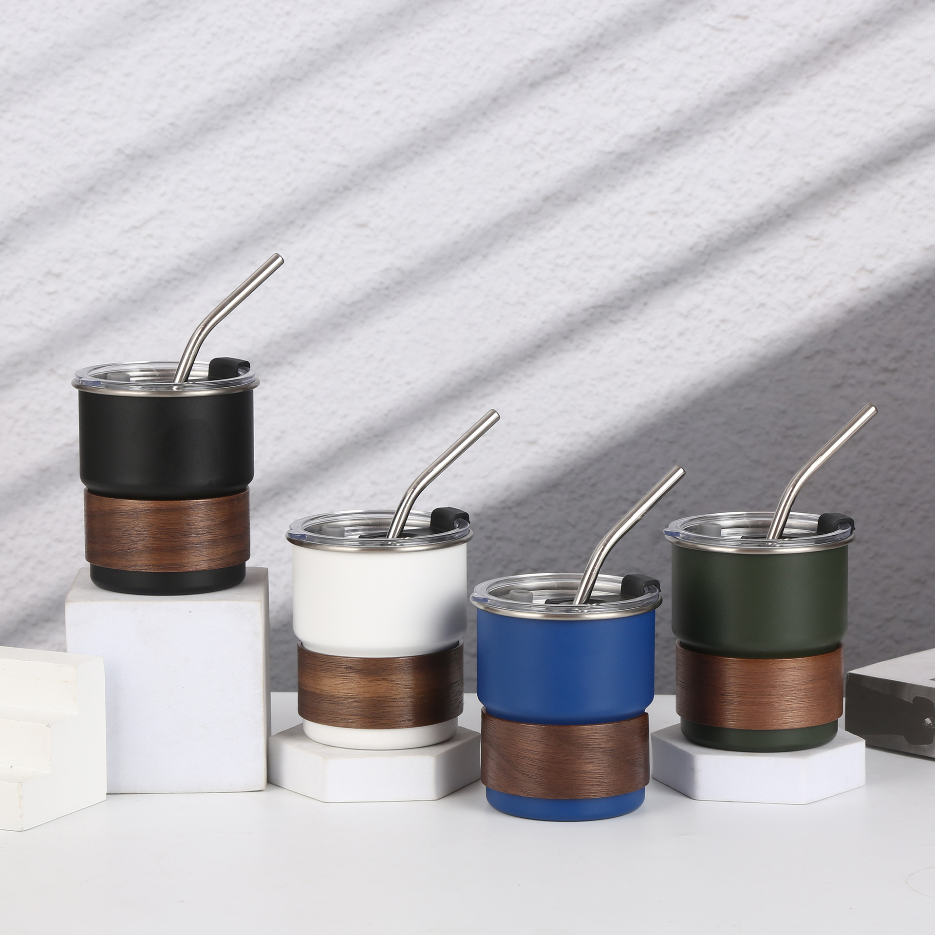 Transfronterizo 304 taza de acero inoxidable taza de café de nuez de alto valor al aire libre taza de agua fría portátil al por mayor