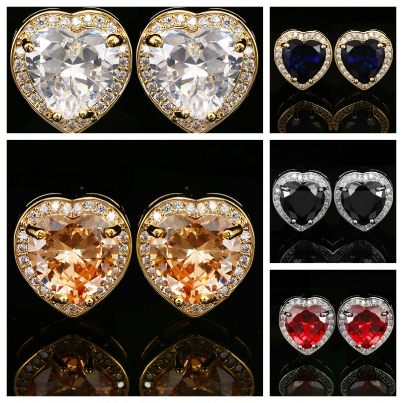 Heart of Eros Crystal Zircon Cuffnails Cross-border Hot Personality Men's French Shirt Couple Cuff Cufflinks