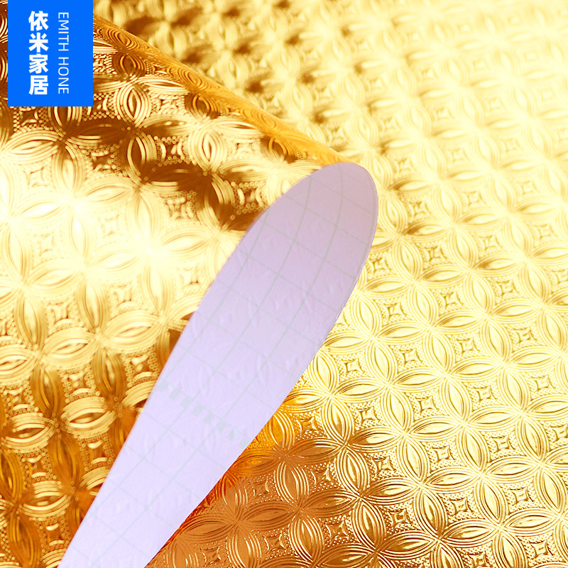 Self-adhesive wallpapers, waterproof copper sticker on wall