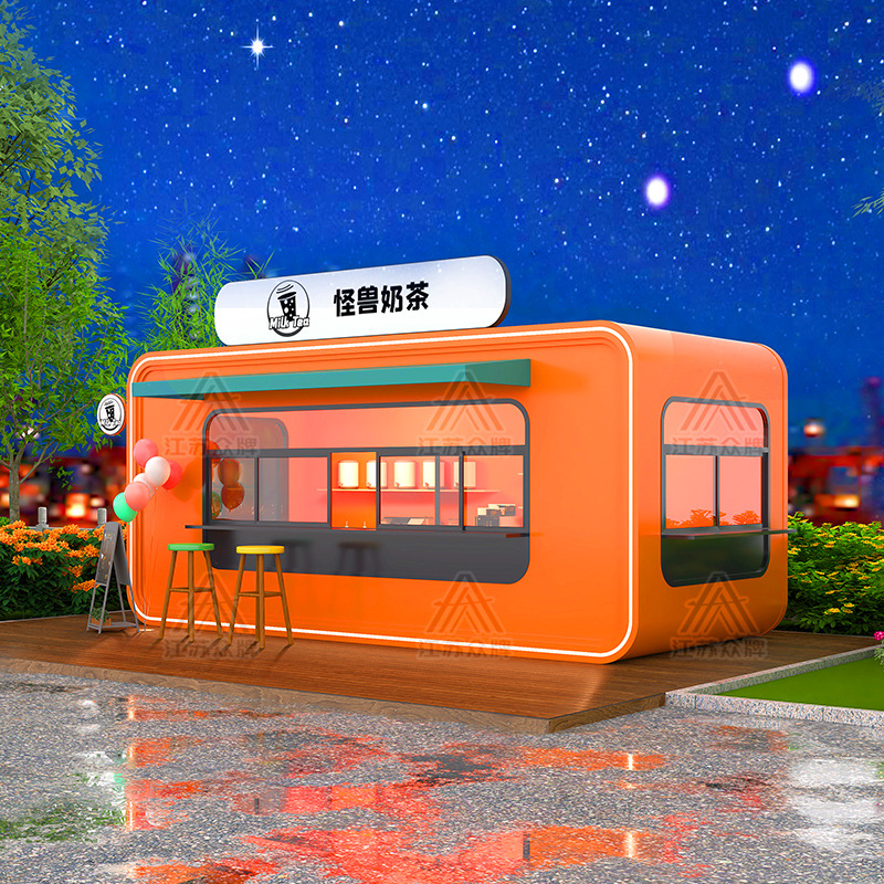 Quiosco de cabina de manzana, sala móvil, tienda de té con leche, snack bar, tienda de contenedores, quiosco, restaurante, cafetería