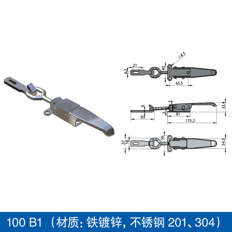 Van camión pesado hebilla de bloqueo saltamontes hebilla camión remolque industrial viento mango primavera cerradura Accesorios Al Por Mayor