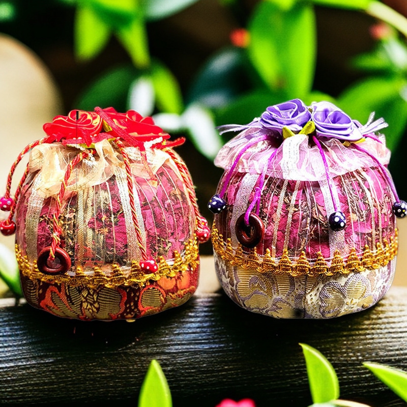 新款香包云南香囊汽车除味茶梗玫瑰房间衣柜熏香车内持久留香大号