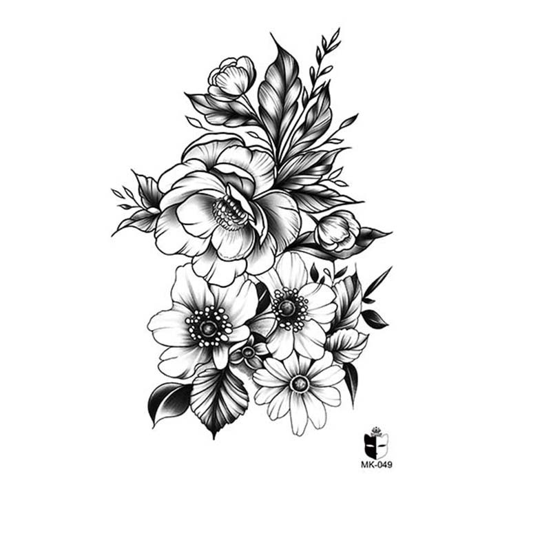 Animal blanco y negro desechable pegatinas de tatuaje belleza pegatinas de tatuaje moda estética patrón de personalidad dama pegatinas de tatuaje