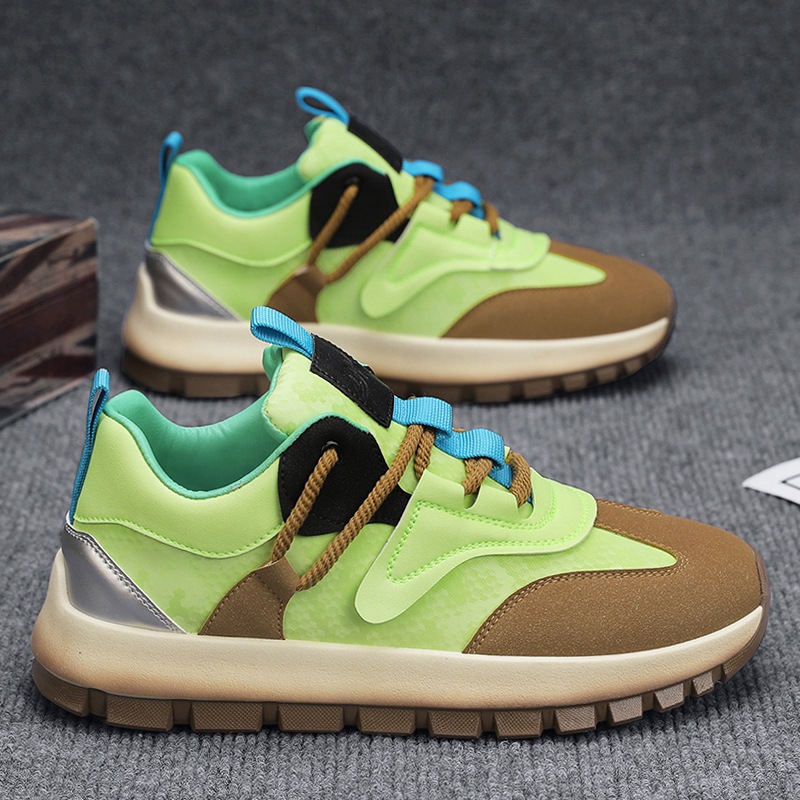 Tendencia de zapatos de cuero para hombres primavera 2025, nuevos zapatos deportivos y casuales para estudiantes, zapatos de moda para hombres, aumento de altura y suela gruesa