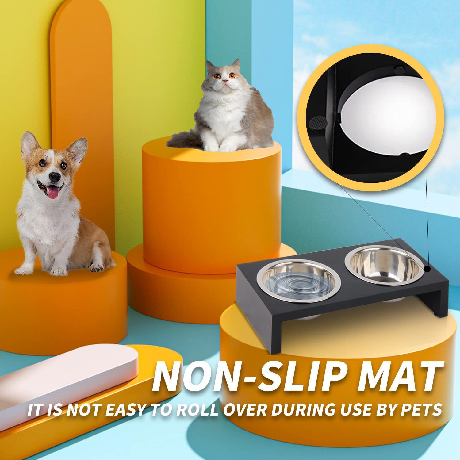 透明亚克力宠物喂食器升高器食物水碗支架不锈钢碗收纳工厂