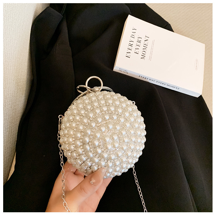 Bolsas de cena de mujeres europeas y americanas, bolsas de mano de diamantes de perlas, bolsas de mano de bola, bolsas de cena de fiesta