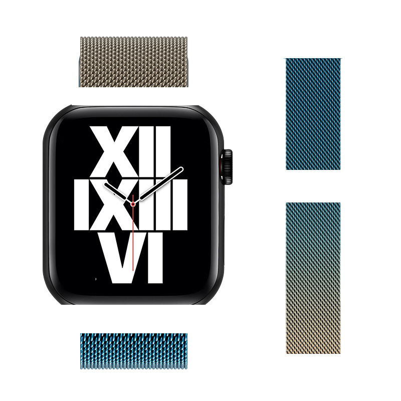 Aplicable Apple Watch Apple Watch Milan Niza Correa de hebilla magnética de acero inoxidable SE de iwatch1-9 generación