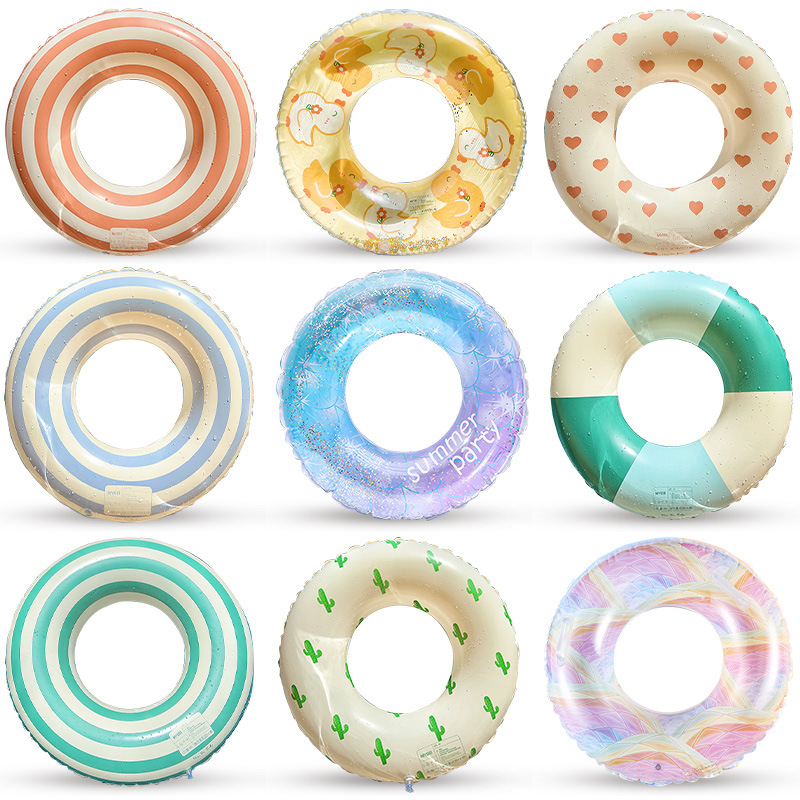 Retro inflatable swimming ring for adults