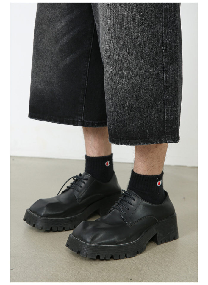 Quần jean nam ống rộng lửng 7/10 phong cách Hàn, lưng cao thoải mái — Làm cũ, Màu trắng, Màu xanh denim thô, Màu đen thô chi tiết 18