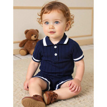 Z 11254 Polo collar stripe kids set �����������Է��ͯ��