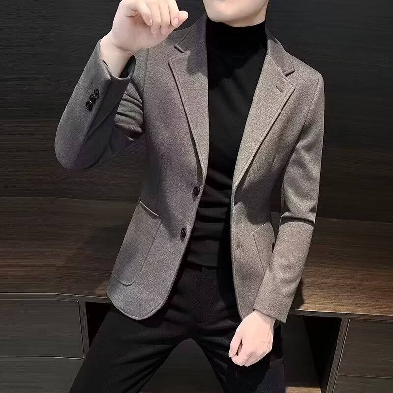 韩版2024春秋西装外套男 潮流男士上衣帅气宽松港风百搭休闲西服|undefined