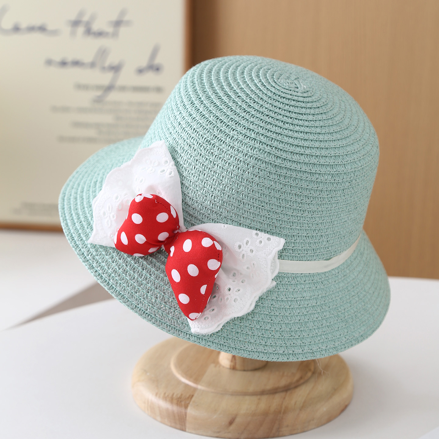 Kids Casual Sun Hat UPF 50+ Parent-child Summer Sun Protection Children's Bowknot Straw Hat, Beach Sunshade Hat And Bag For Seaside Outings_voghion.com