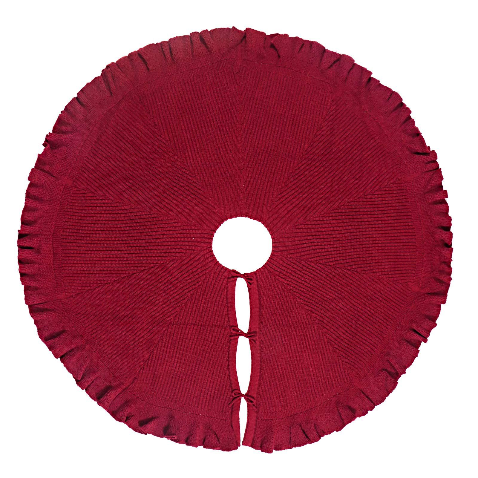 Amazon nuevo árbol de Navidad Decoración Accesorios decoración inferior punto plisado encaje rojo árbol de Navidad falda