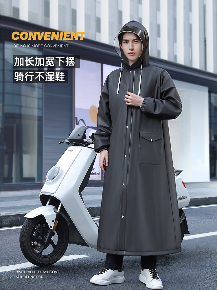 Thickened and lengthened electric battery car raincoat wholesale eva adult one-piece raincoat outdoor cycling motorcycle poncho