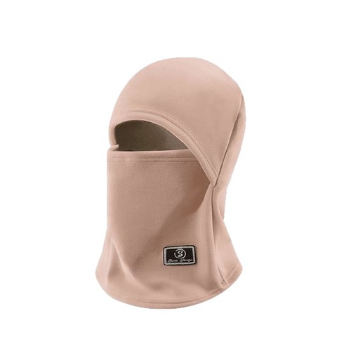 Women's winter warm fleece hat with face shield, windproof scarf, e-bike helmet inner lining hat, one-piece design